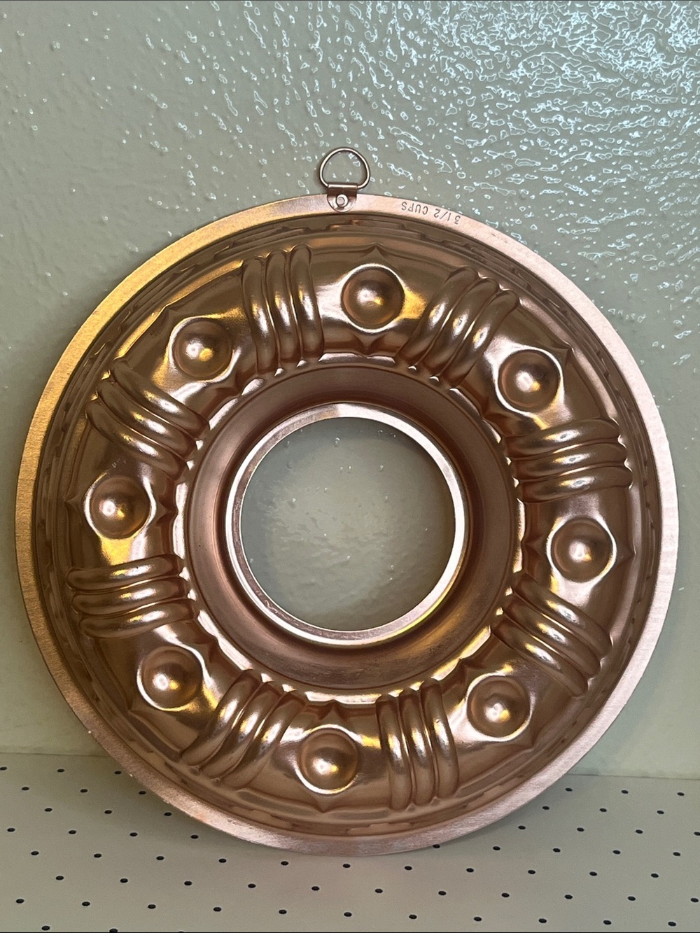 Vintage Retro Copper Colored Jell-O Ring Mold Wall Display!